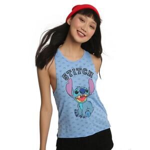 Hot Topic Junior Disney Lilo & Stitch Side Slit Girls Tank Top Large Super Soft